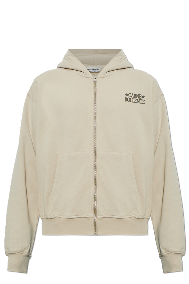 CARNE BOLLENTE Light Beige Zip-Up Hoodie | Men's | Vitkac
